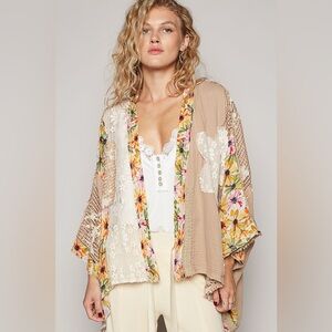 #021 3 Left! POL Floral Kimono Cardigan